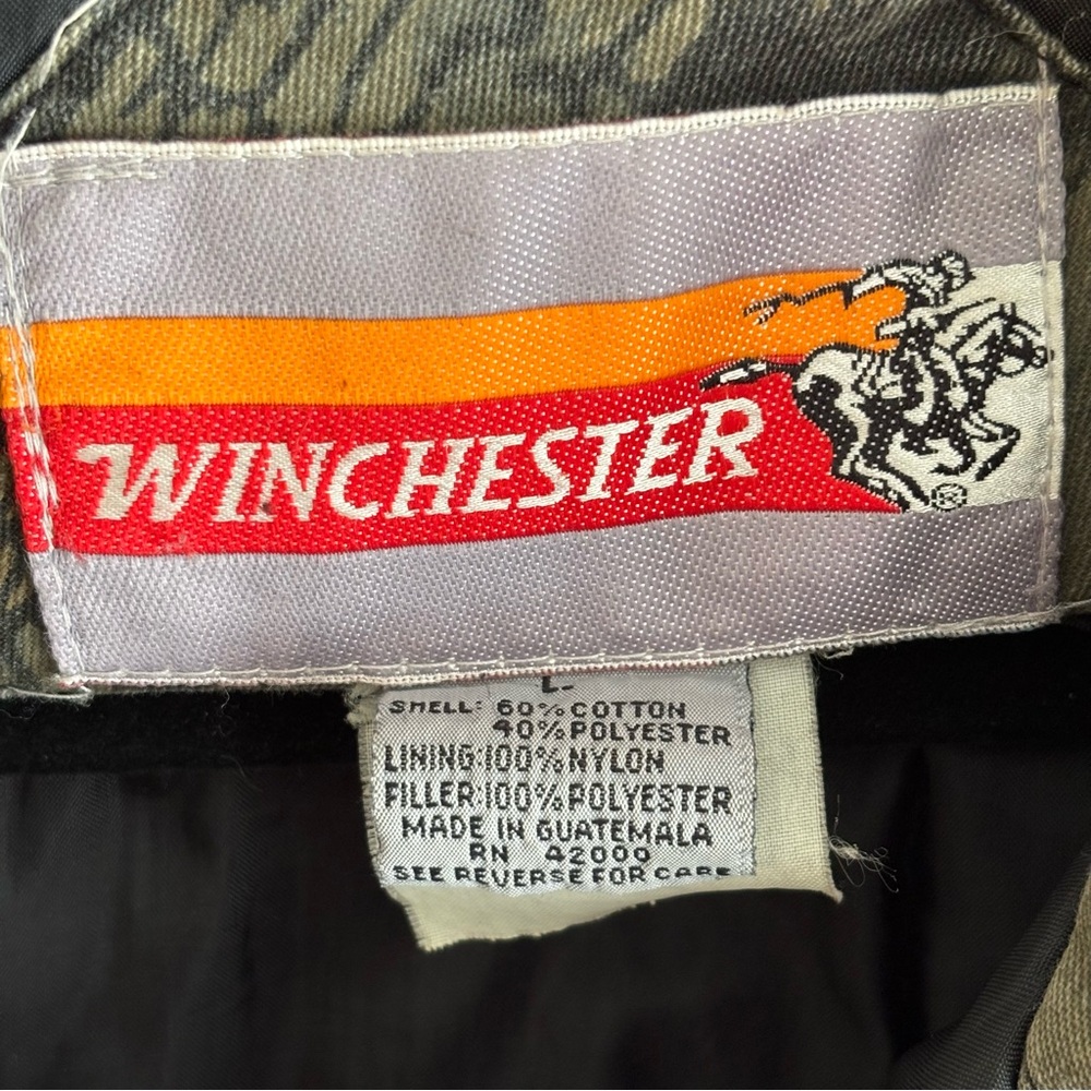 Winchester Dark Trebark Camo Hooded Hunting Jacket Sz L Camouflage - Picture 8 of 8
